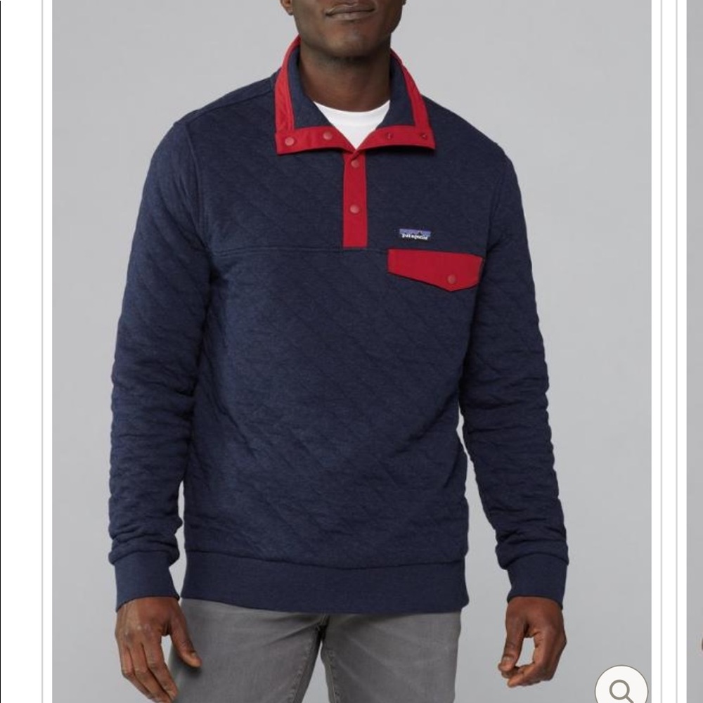 Navy & Red Quilted Patagonia Pullover